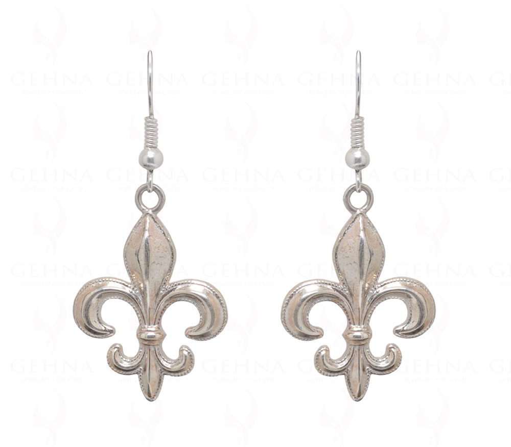 French Bourbon Lily Shaped 925 Sterling Silver Earrings SE06-1001