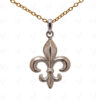 French Bourbon Lily Shaped 925 Sterling Silver Pendant SP05-1001