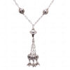 Oxidized Silver Beads Tassels With 925 Sterling Silver Chain SN-1001