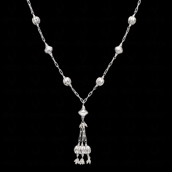 Oxidized Silver Beads Tassels With 925 Sterling Silver Chain SN-1001