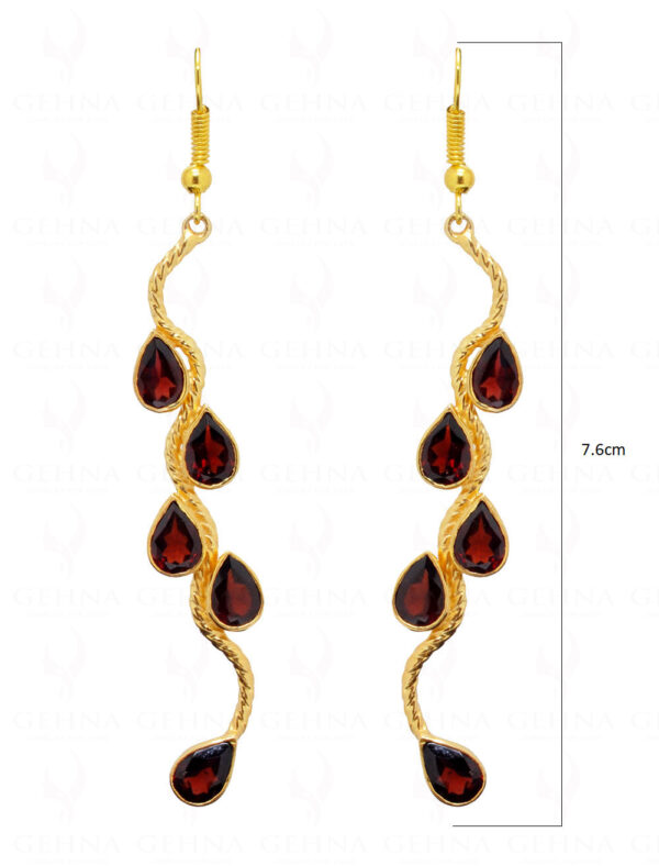 Red Garnet Pear Shaped Gemstone Studded 925 Sterling Silver Earrings Se021001