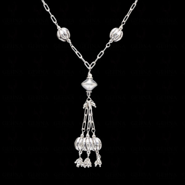 Oxidized Silver Beads Tassels With 925 Sterling Silver Chain SN-1001