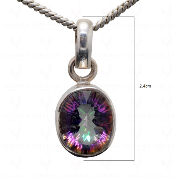 Mystic Quartz Oval Shape Gemstone 925 Silver Pendant Set SP04-1001