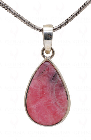 Rhodochrosite Pear Shape Gemstone 925 Silver Pendant SP02-1002