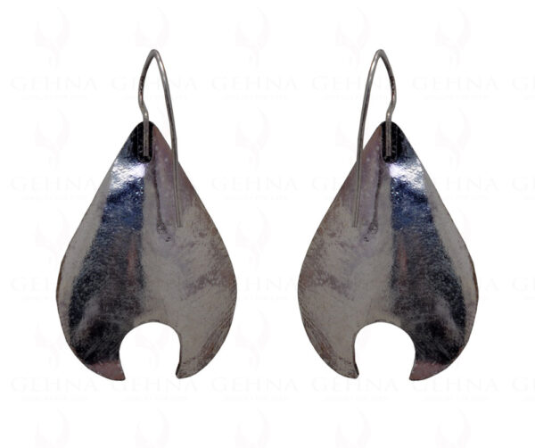 Sagittate Leaf Shaped 925 Solid Silver Oxidized Polish Earrings SE06-1002