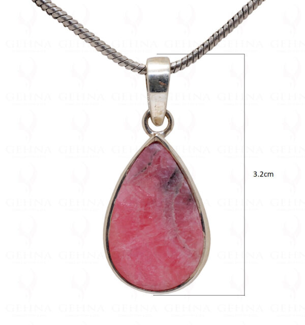 Rhodochrosite Pear Shape Gemstone 925 Silver Pendant SP02-1002