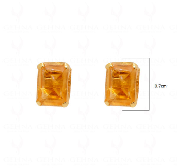 Citrine Octagon Shaped Gemstone Studded 925 Solid Silver Earrings SE04-1002