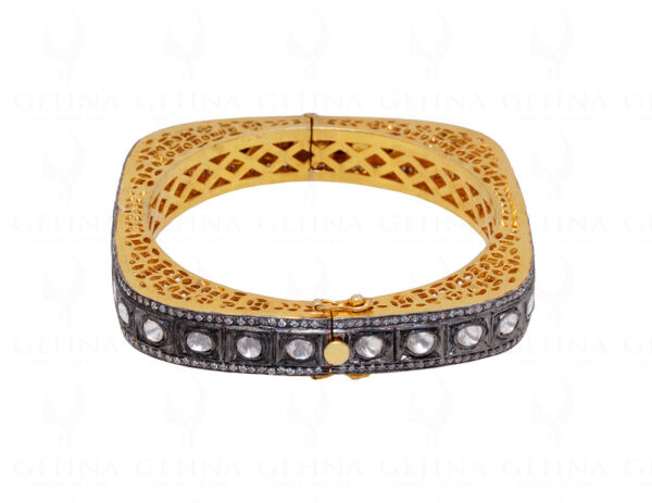 Modern Jewelry - Sapphire Studded 925 Solid Silver Bangle Bracelet Sb1003