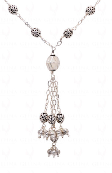 Oxidized Silver Beads Tassels With 925 Sterling Silver Chain SN-1003