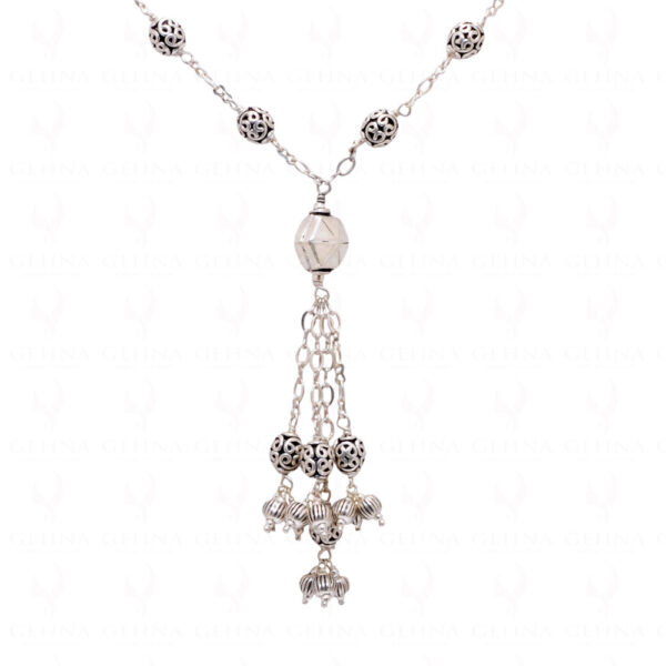 Oxidized Silver Beads Tassels With 925 Sterling Silver Chain SN-1003