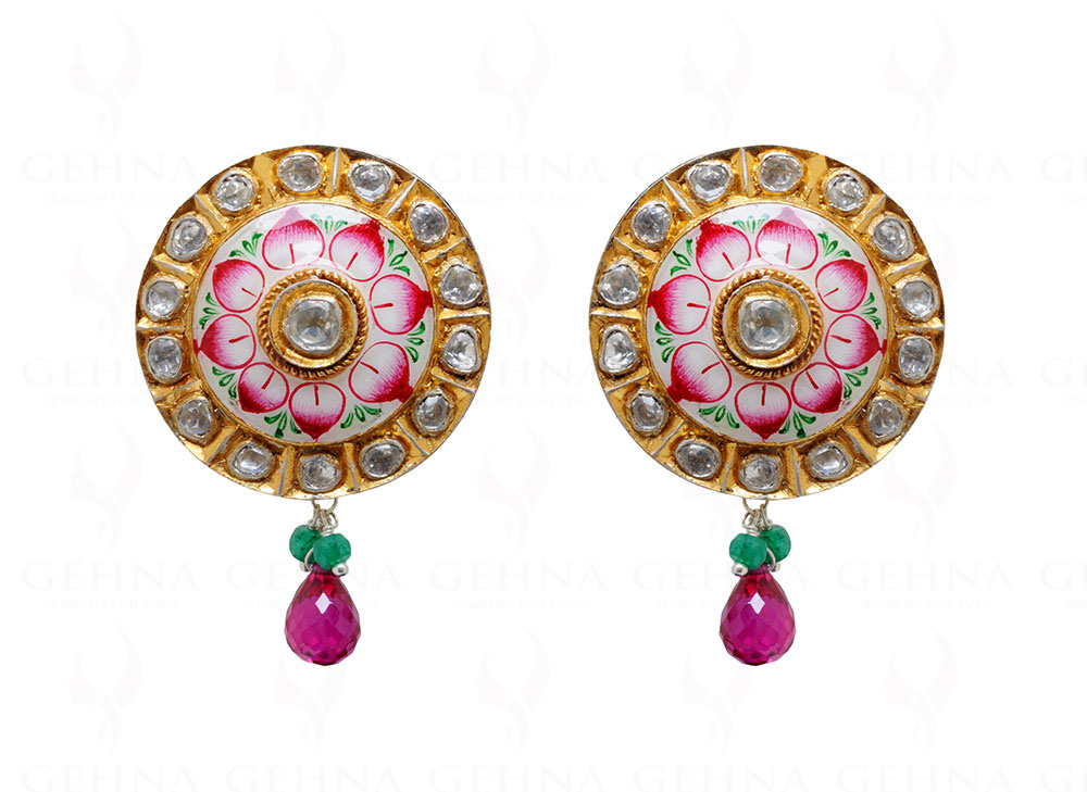 Get Kundan and Pearl Big Round Studs at ₹ 810 | LBB Shop