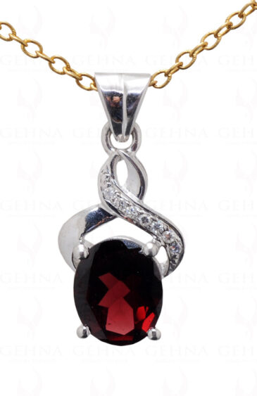 Oval Garnet Pendant in 10K Rose Gold - 17