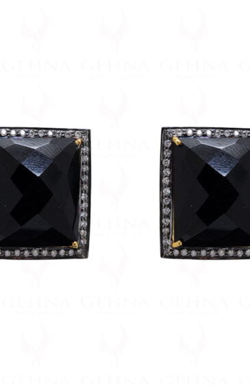 Black Spinel Gemstone Studded 925 Sterling Silver Earrings Se011005