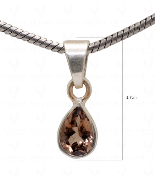 Brown Tourmaline Pear Shape Gemstone 925 Silver Pendant SP02-1005