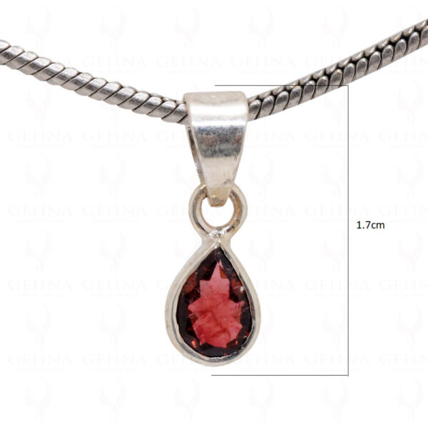 Pink Tourmaline Pear Shape Gemstone 925 Silver Pendant SP02-1006