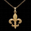 French Bourbon Lily Shaped In 925 Silver Pendant Yellow Rhodium Plating SP05-1006