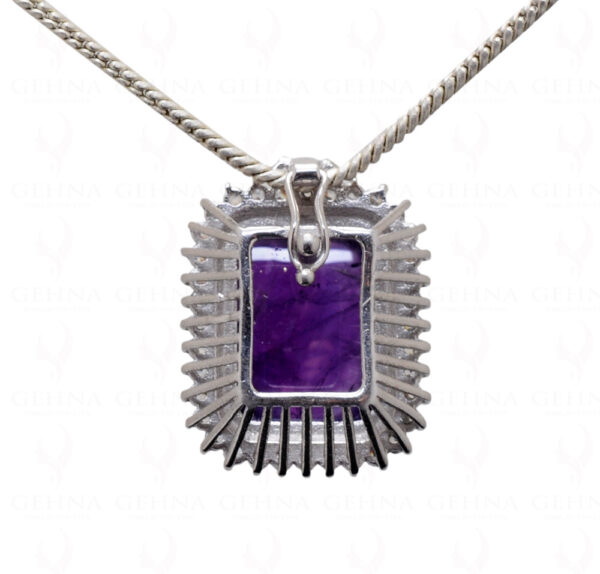 Beautiful Purple Color Amethyst Cabochon Studded 925 Silver Pendant Sp011006