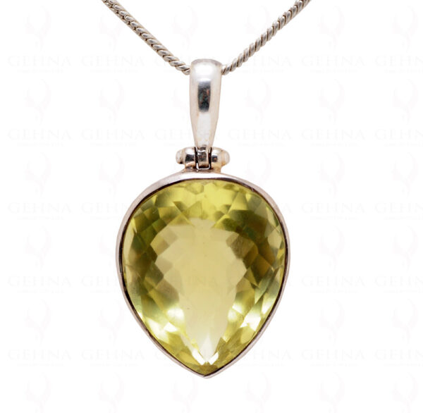 Lemon Topaz Pear Shape Gemstone Studded 925 Sterling Silver Pendant Sp031008