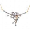 Blue & White Topaz Gemstone Necklace & Earring Set .925 Sterling Silver SN-1008