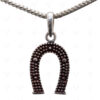 Lucky Horseshoe Charms Pendant Made In 925 Sterling Oxidised Silver SP05-1009