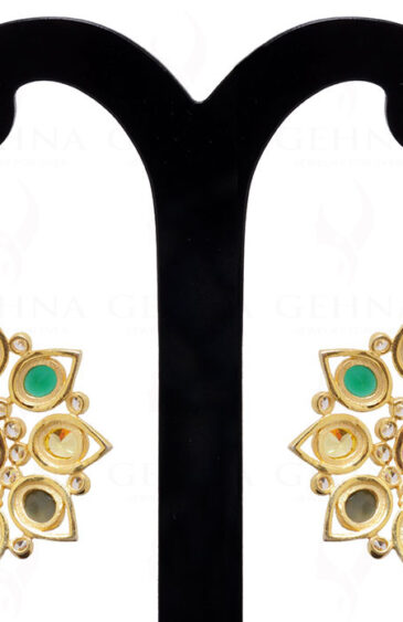 “Navratan” 9 Precious Gemstone Studded 925 Sterling Silver Earrings Se021009