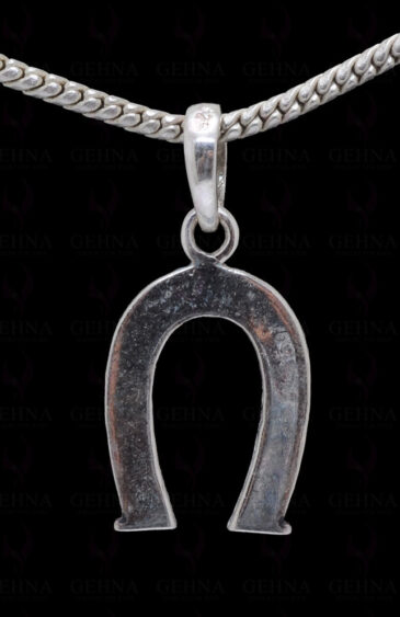 Lucky Horseshoe Charms Pendant Made In 925 Sterling Oxidised Silver SP05-1009
