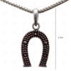 Lucky Horseshoe Charms Pendant Made In 925 Sterling Oxidised Silver SP05-1009