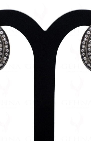 Rose Cut Topaz & Sapphire Gemstone Studded 925 Sterling Silver Earrings Se011010