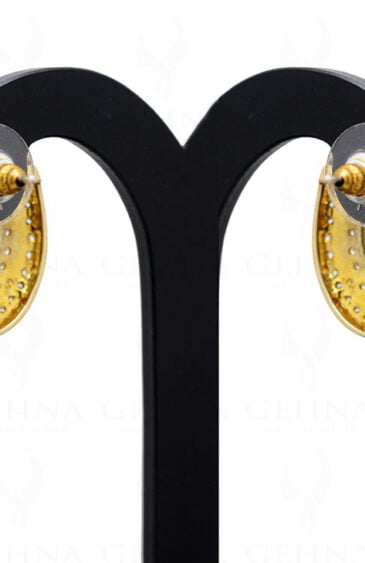 Rose Cut Topaz & Sapphire Gemstone Studded 925 Sterling Silver Earrings Se011010