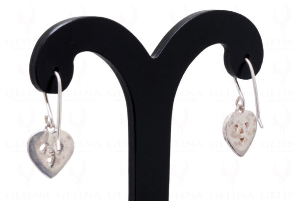 Heart Shape 925 Solid Silver Engraved Pendant & Earring Set SP04-1010