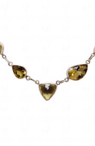Lemon Topaz Gemstone Necklace In .925 Sterling Silver SN-1011
