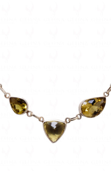 Lemon Topaz Gemstone Necklace In .925 Sterling Silver SN-1011