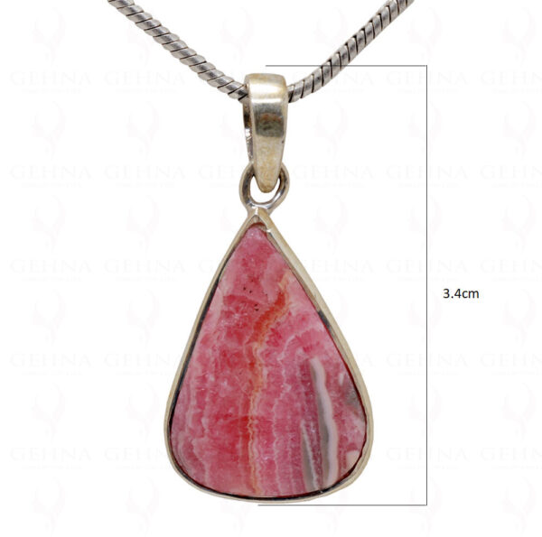 Rhodochrosite Pear Shape Gemstone 925 Silver Pendant SP02-1011