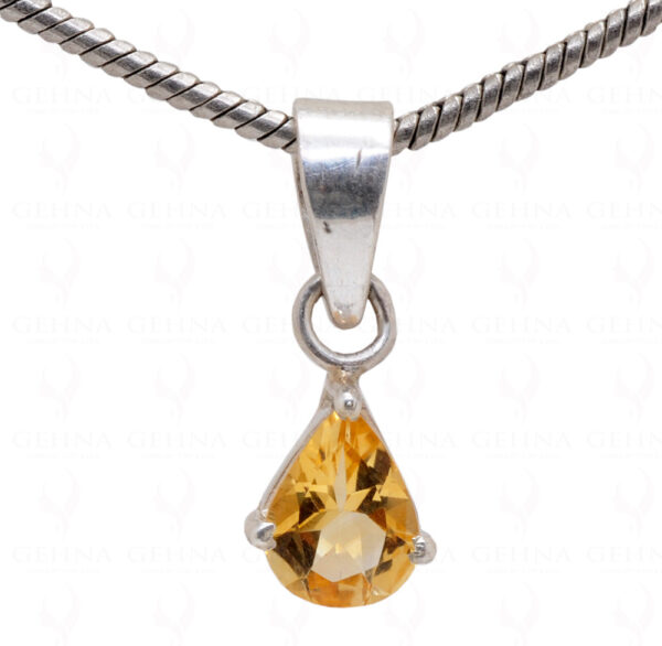 Citrine Pear Shape Gemstone 925 Silver Pendant SP02-1012