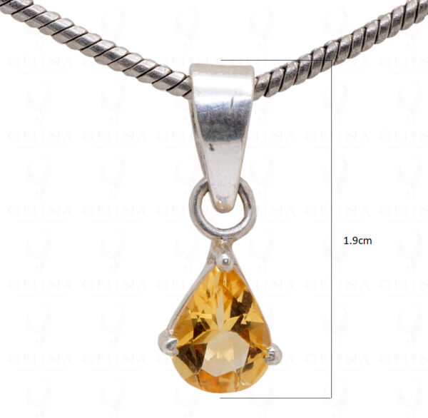 Citrine Pear Shape Gemstone 925 Silver Pendant SP02-1012