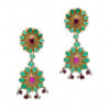 Pearl, Ruby, Emerald & Topaz Gemstone Necklace & Earring Set .925 Silver SN-1012