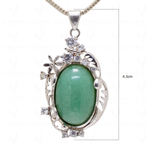 Green Aventurine Oval Shape Gemstone 925 Sterling Silver Pendant Sp011012