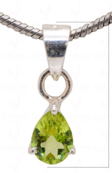 925 Sterling Silver Natural Peridot Oval Pendant Women Chain Necklace |  Necklace box, 925 sterling silver chain, Peridot