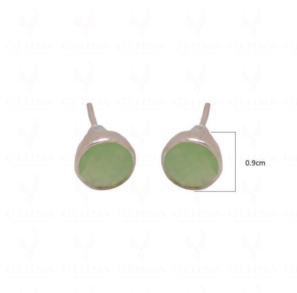 Prehnite Round Shaped Gemstone Studded 925 Sterling Silver Earrings SE04-1013