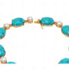 Pearl, Turquoise & Topaz Studded Necklace & Earring Set .925 Silver SN-1013