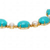 Pearl, Turquoise & Topaz Studded Necklace & Earring Set .925 Silver SN-1013