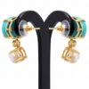 Pearl, Turquoise & Topaz Studded Necklace & Earring Set .925 Silver SN-1013