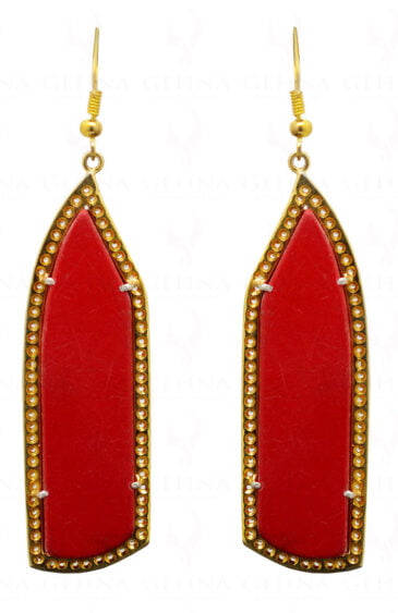 Topaz & Red Jasper Studded Handmade 925 Sterling Silver Earrings Se011014