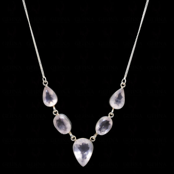 Heart Shaped Faceted Rose Quartz and 925 Sterling Silver Pendant Online -  Surat Diamond