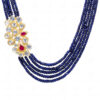 Ruby, Topaz Studded Pendant With Blue Sapphire Gemstone Bead Necklace SN-1015