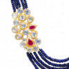 Ruby, Topaz Studded Pendant With Blue Sapphire Gemstone Bead Necklace SN-1015