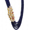 Ruby, Topaz Studded Pendant With Blue Sapphire Gemstone Bead Necklace SN-1015