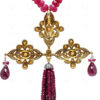 Necklace Of Natural Ruby Gemstone Beads With 925 Sterling Silver Pendant SN-1016