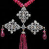Necklace Of Natural Ruby Gemstone Beads With 925 Sterling Silver Pendant SN-1016
