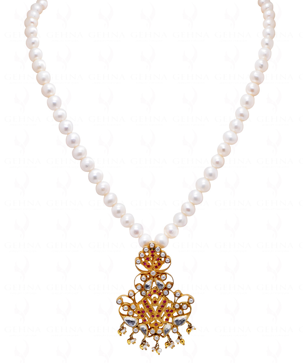 Freshwater Pearl and Gemstone Gold Chain Y Necklace | Parken Jewelry